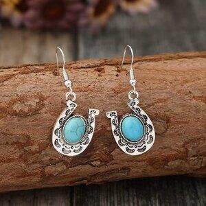 Southwestern Turquoise Earrings Horseshoe Earrings Z439